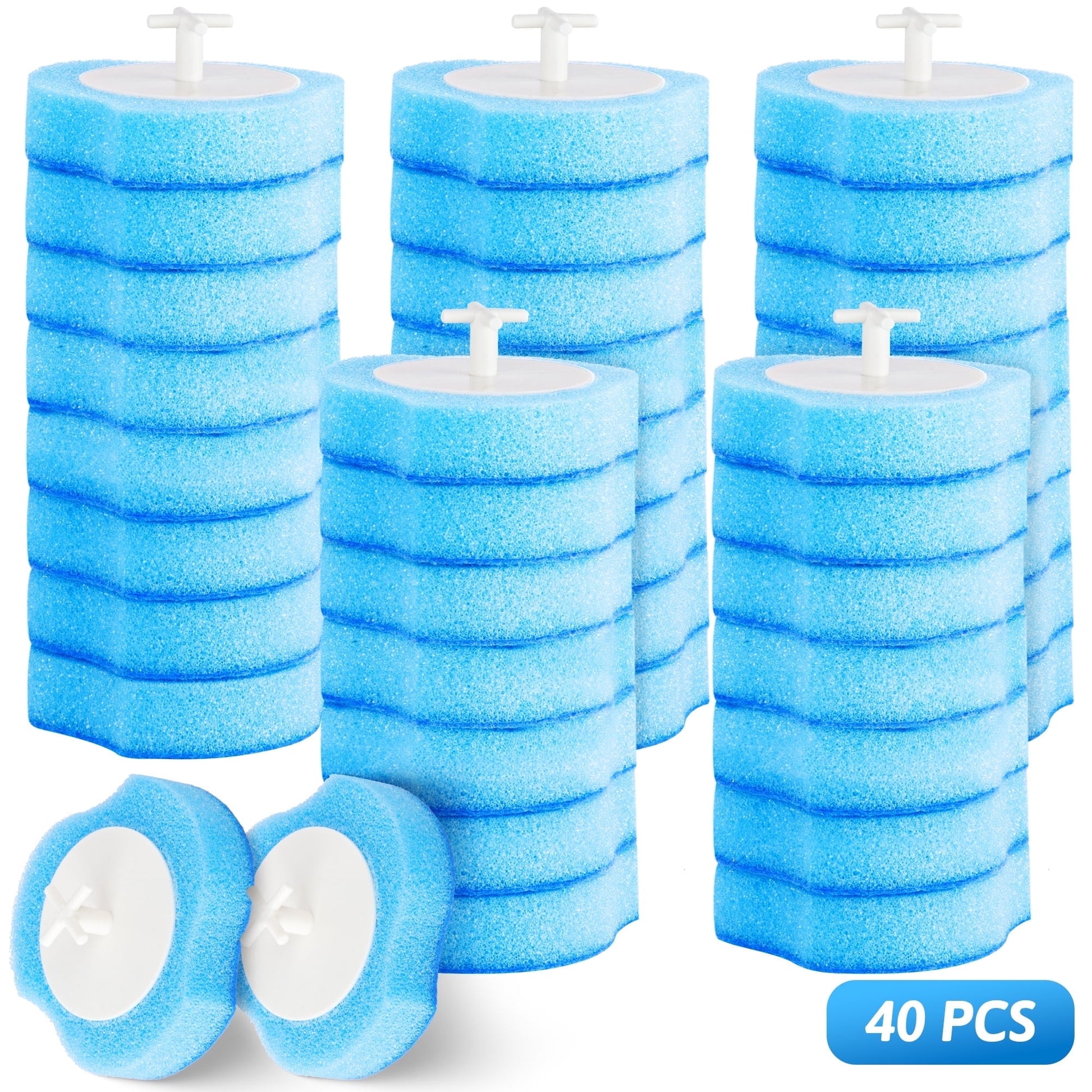 Disposable Toilet Bowl Brush Cleaner 2 Pack with 40 Toilet Refills