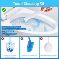 Disposable Toilet Bowl Brush Cleaner 2 Pack with 40 Toilet Refills