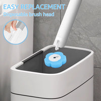 24/72Pcs Disposable Toilet Brush Long Handle Wall-Mounted Wc Cleaning Tool Kit with Replaceable Brush Head Bathroom Accessories